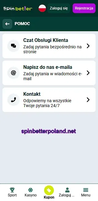 Centrum pomocy SpinBetter Polska