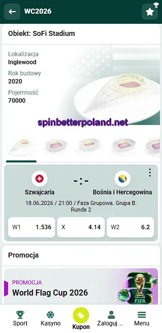 Mecze Mistrzostw Świata 2026 w SpinBetter